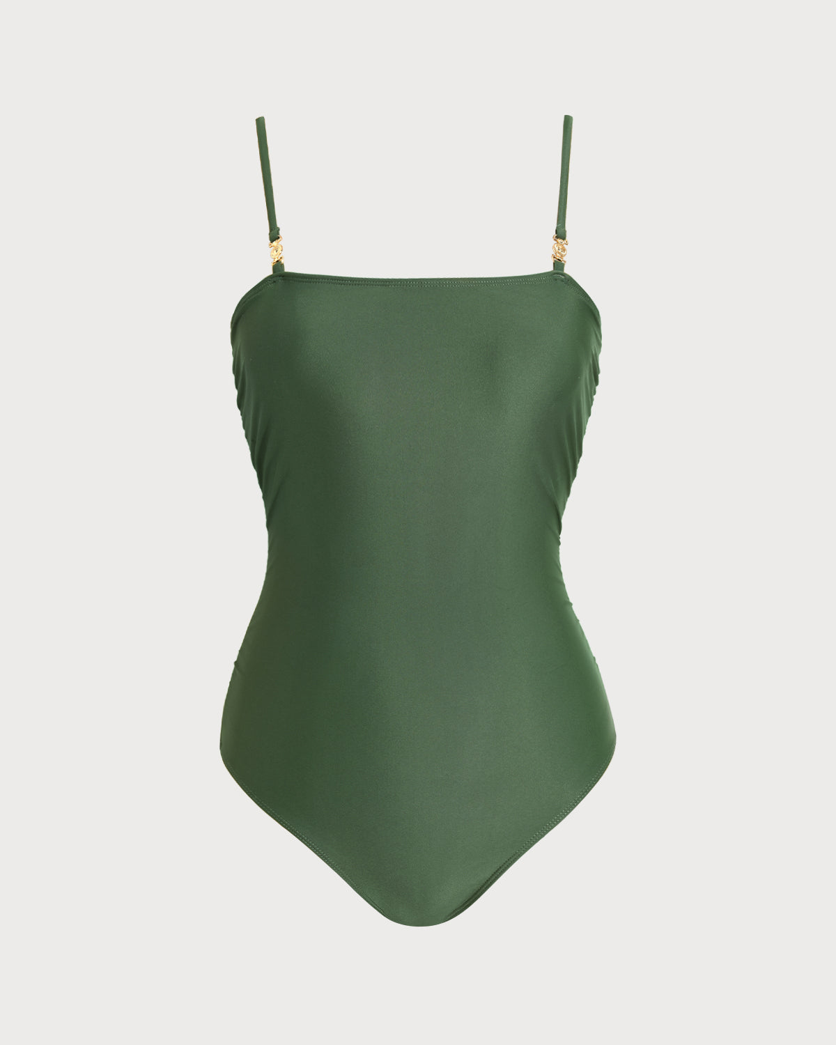 Traje de Baño de Una Pieza Verde de Alta Elasticidad