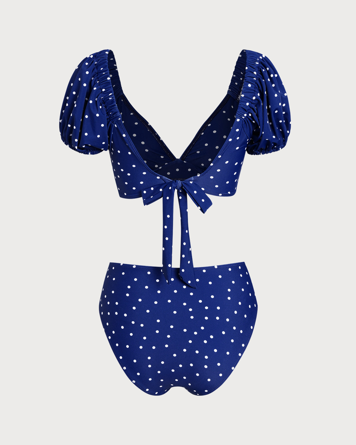 Conjunto de Bikini de Lunares Azul Real