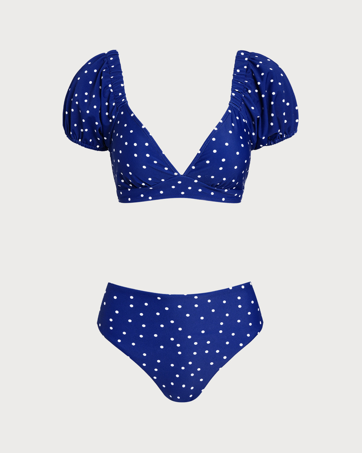 Conjunto de Bikini de Lunares Azul Real
