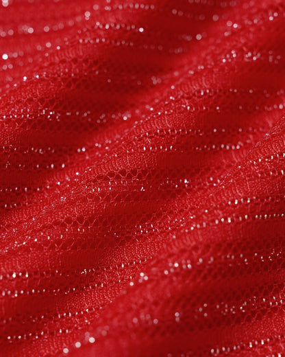 Conjunto de Bikini con Aros Rojos de Lentejuelas