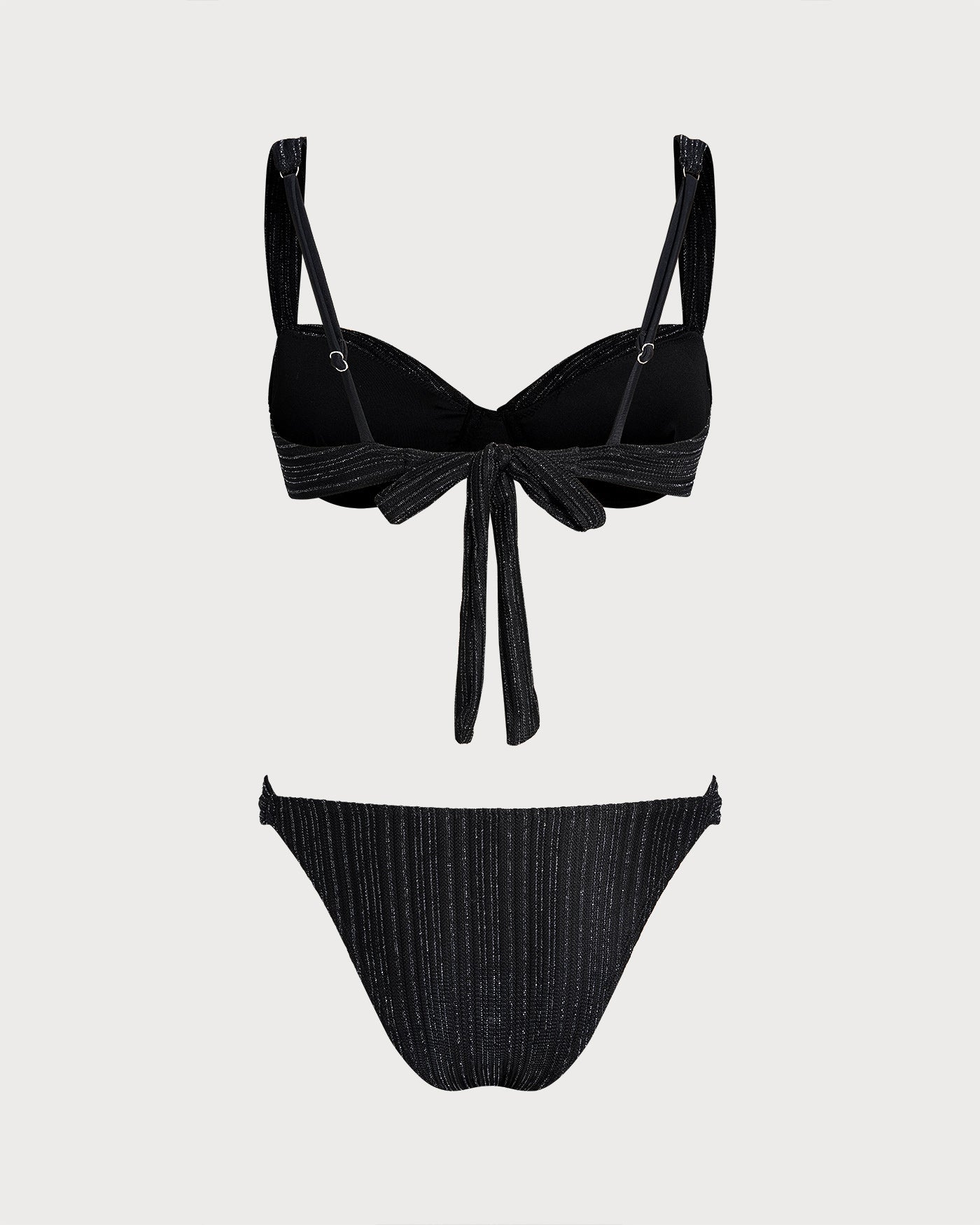 Conjunto de Bikini con Aros de Lentejuelas Negras