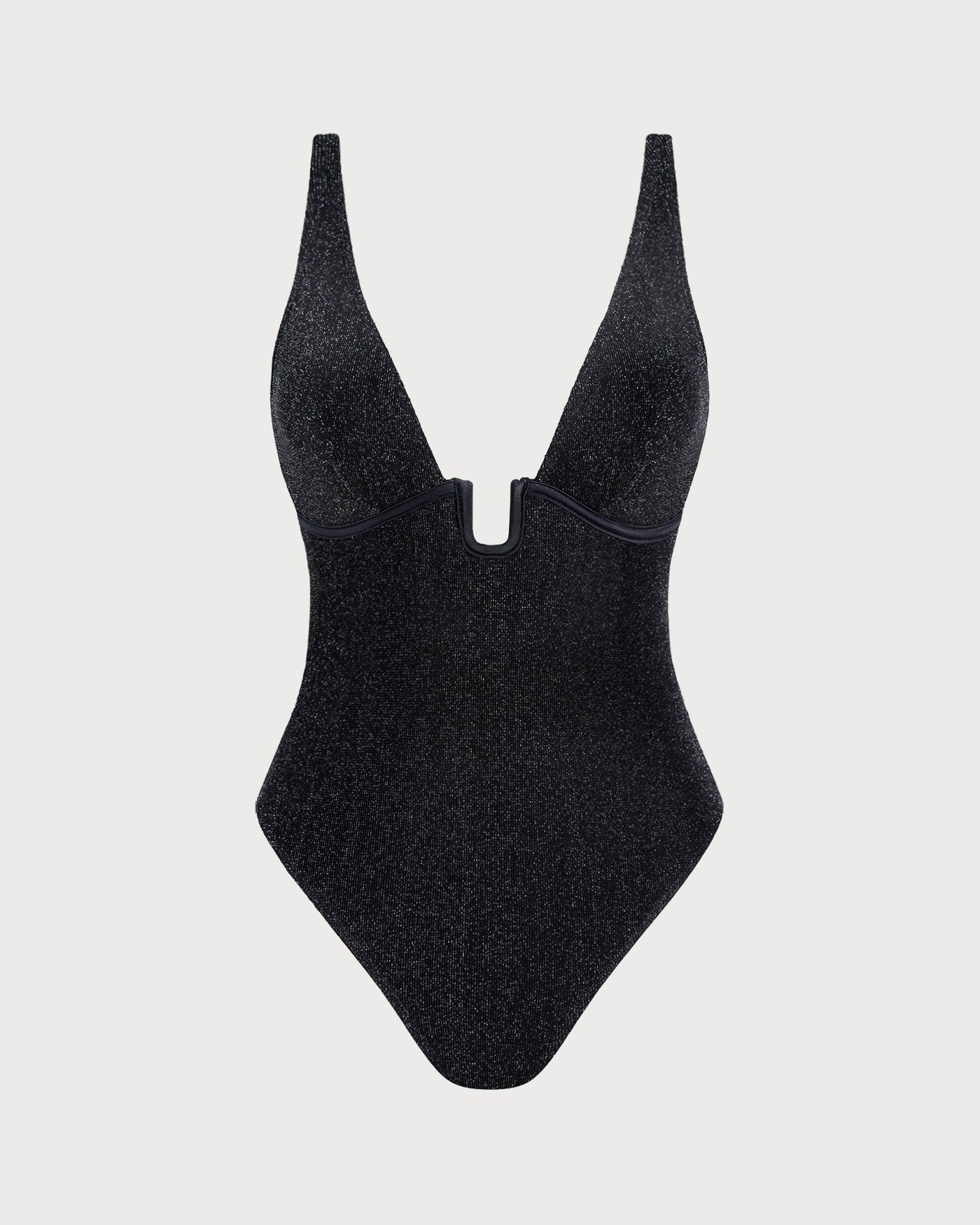 Bralette de Lentejuelas Negras de Una Pieza