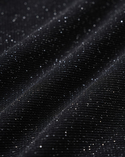 Bralette de Lentejuelas Negras de Una Pieza