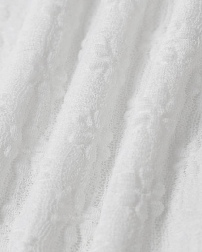 Falda Midi Sirena Jacquard Blanca
