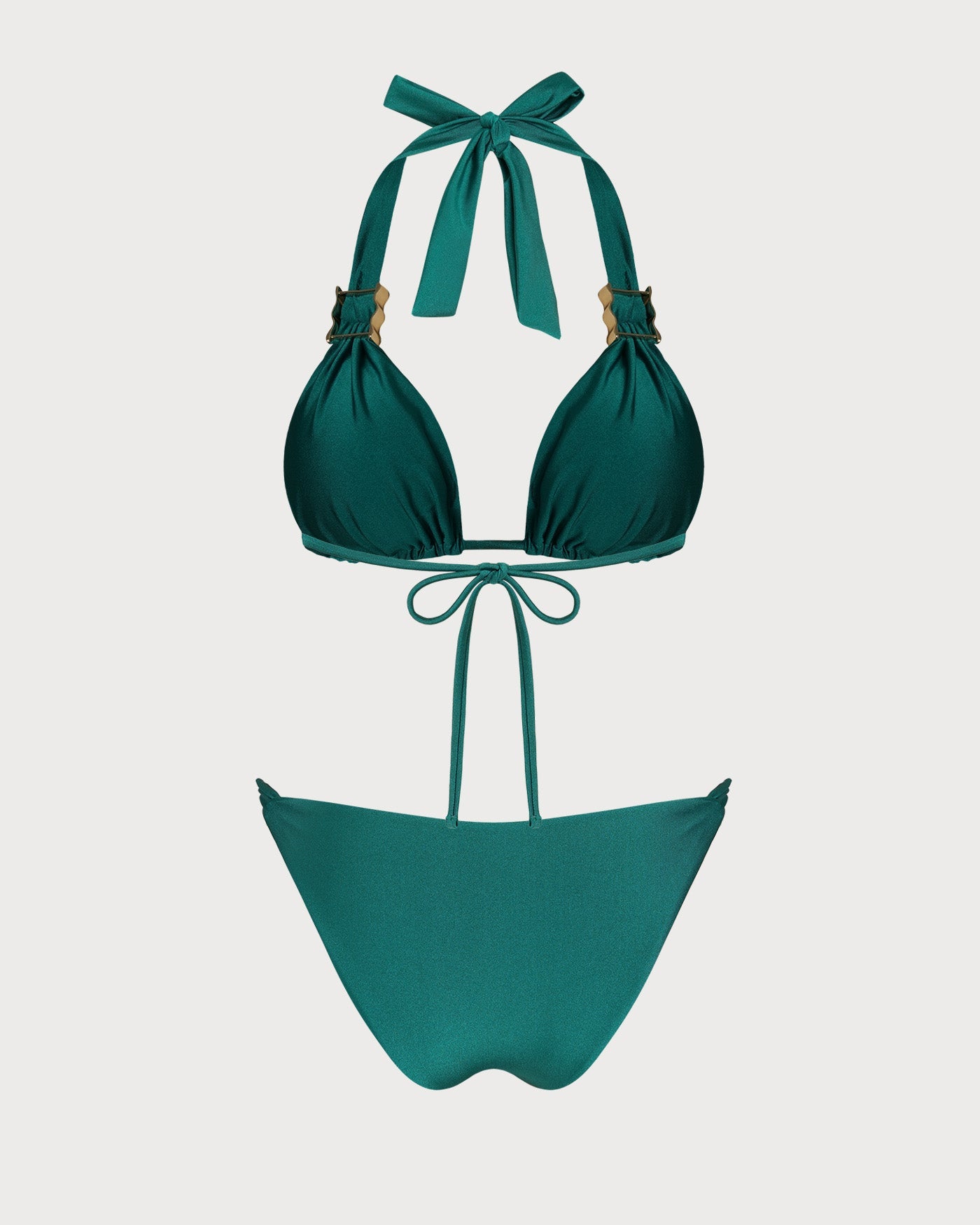 Conjunto de Bikini Triángulo Verde con Halter