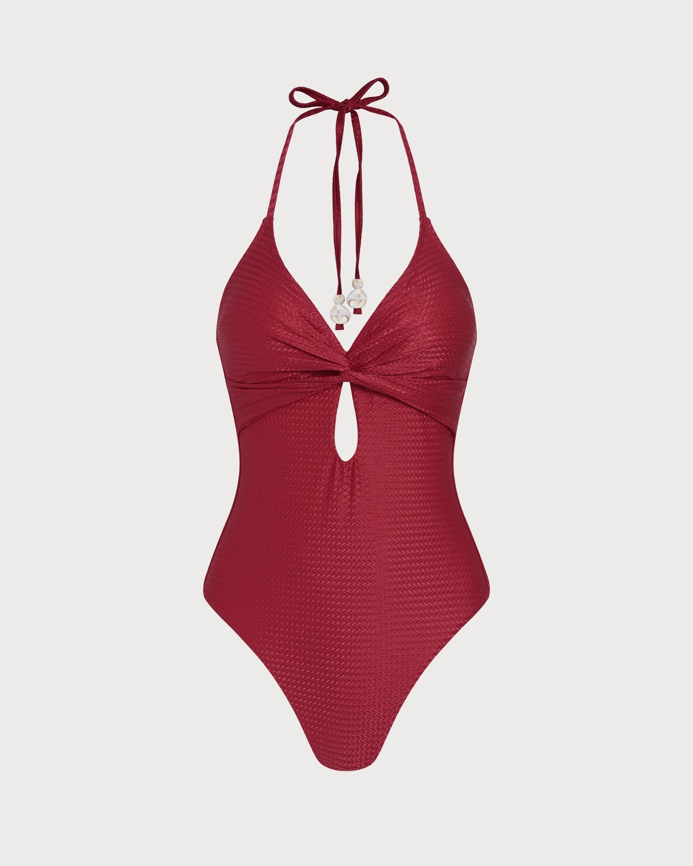 Bañador de Una Pieza con Halter Rojo