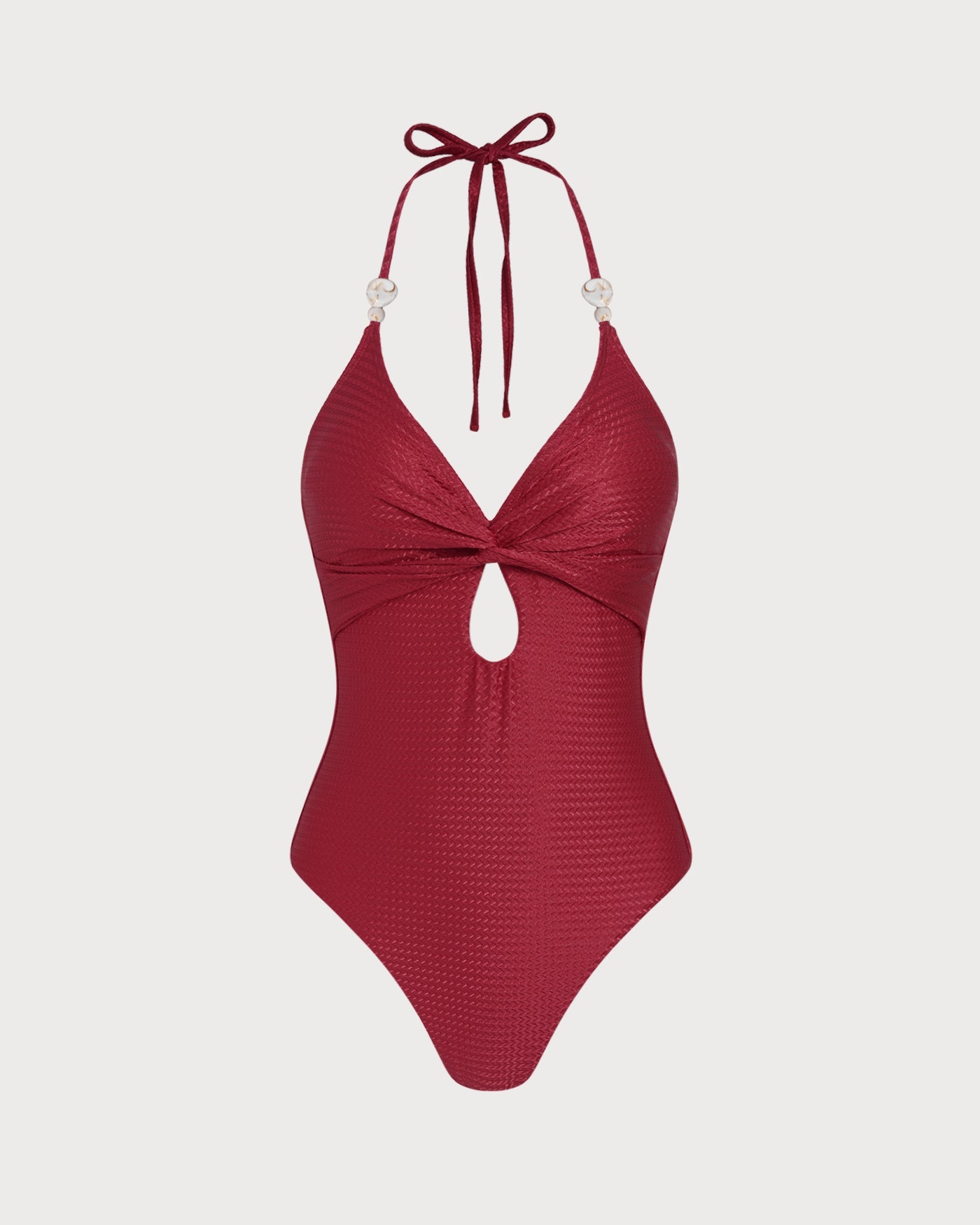 Bañador de Una Pieza con Halter Rojo