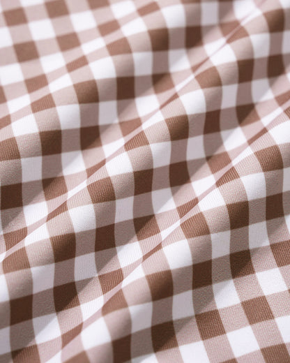 Traje de Baño de Una Pieza a Cuadros de Café