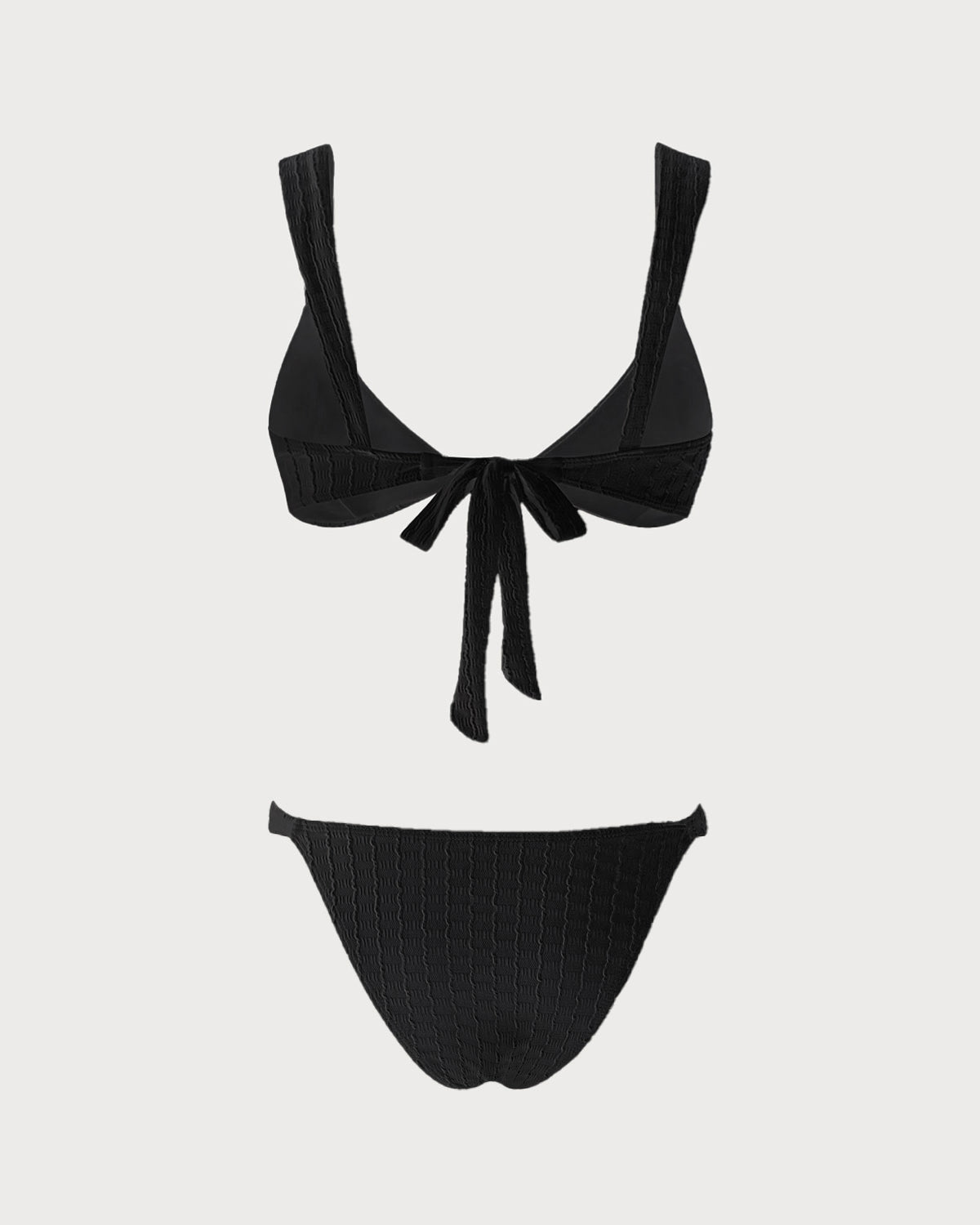 Conjunto de Bikini Bralette Negro con Escote en V