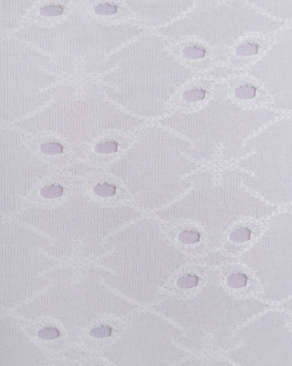 Conjunto de Bikini con Aros y Cuerda de Jacquard Blanco