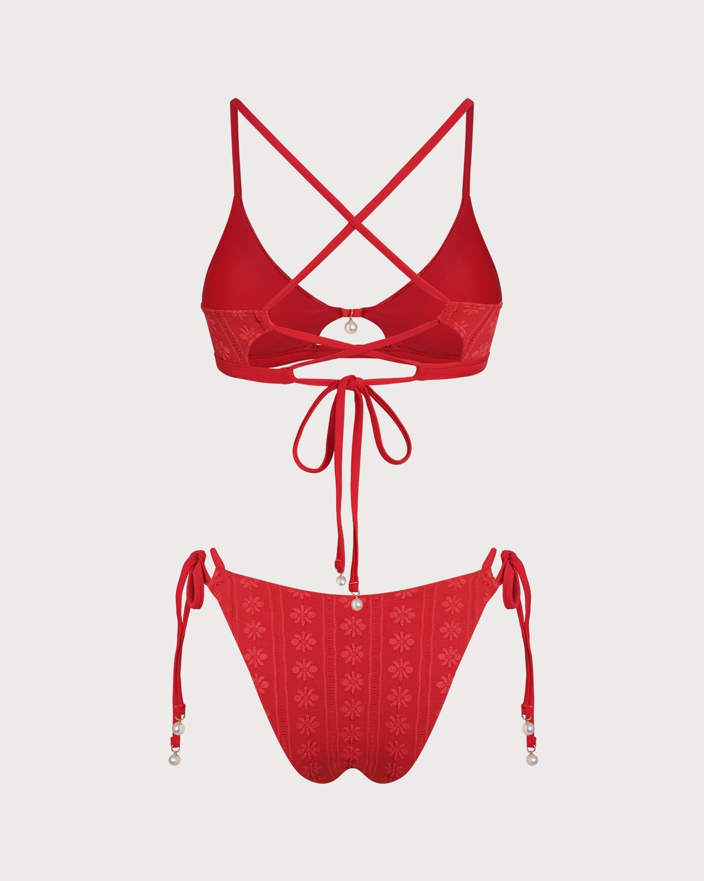 Conjunto de Bikini Texturizado con Cuello en U