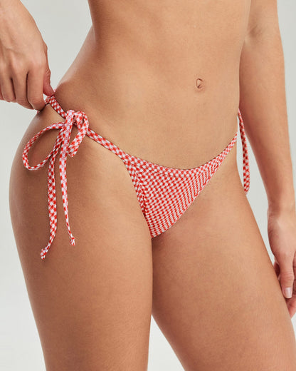 Conjunto de Bikini Triángulo a Cuadros Rojos