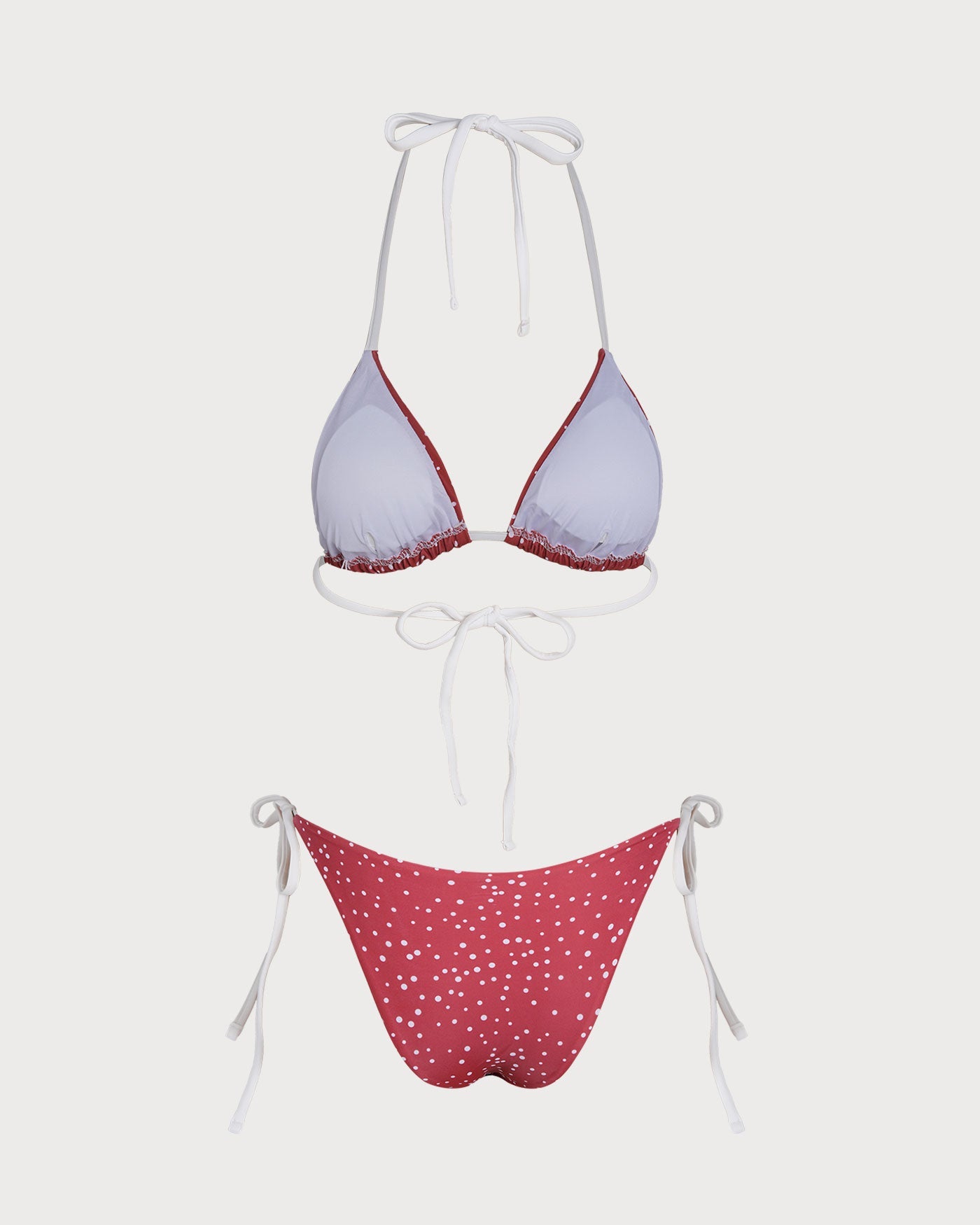 Conjunto de Bikini Rojo con Lunares