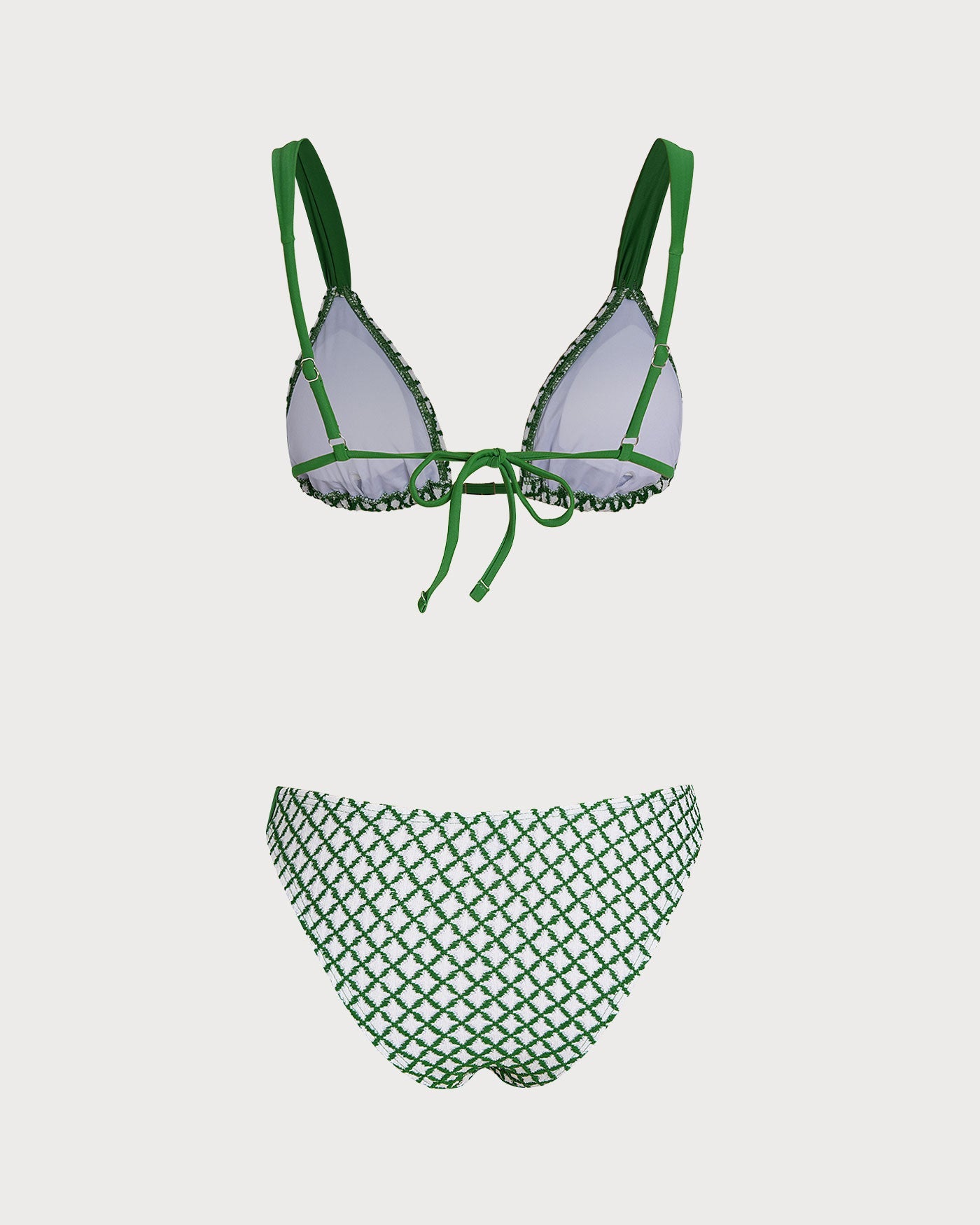 Conjunto de Bikini Triangular a Rayas Verdes