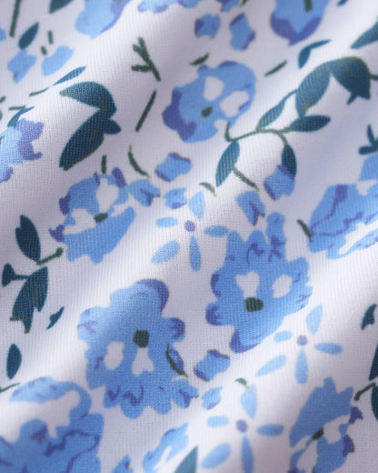 Conjunto de Bikini Triangular Floral Azul