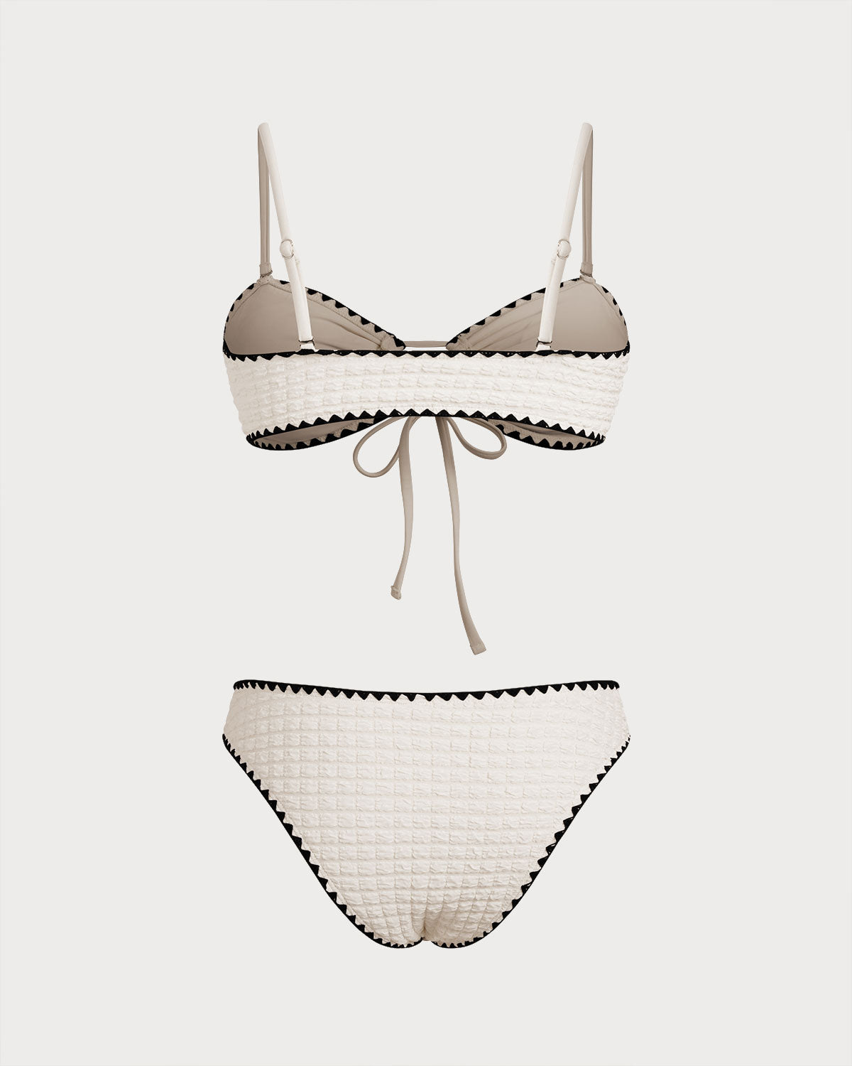 Conjunto de Bikini Bandeau Blanco Contrastante