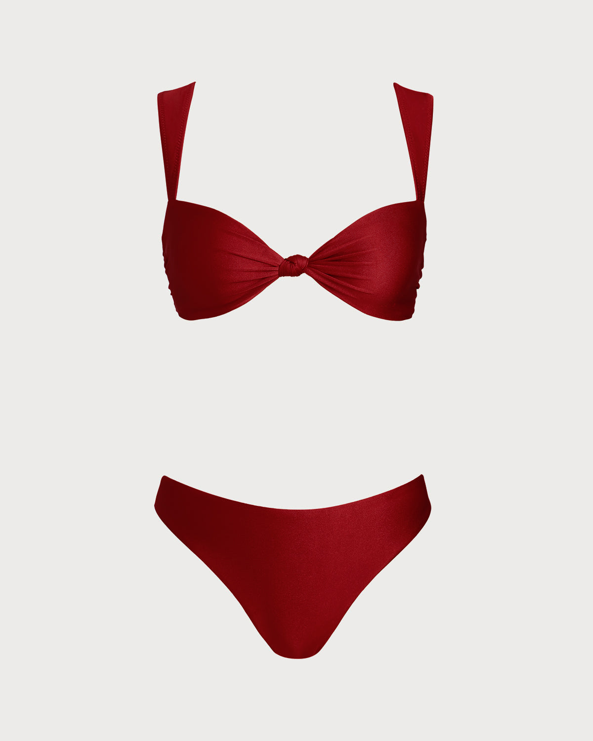 Conjunto de Bikini de Cintura Baja Triángulo Rojo