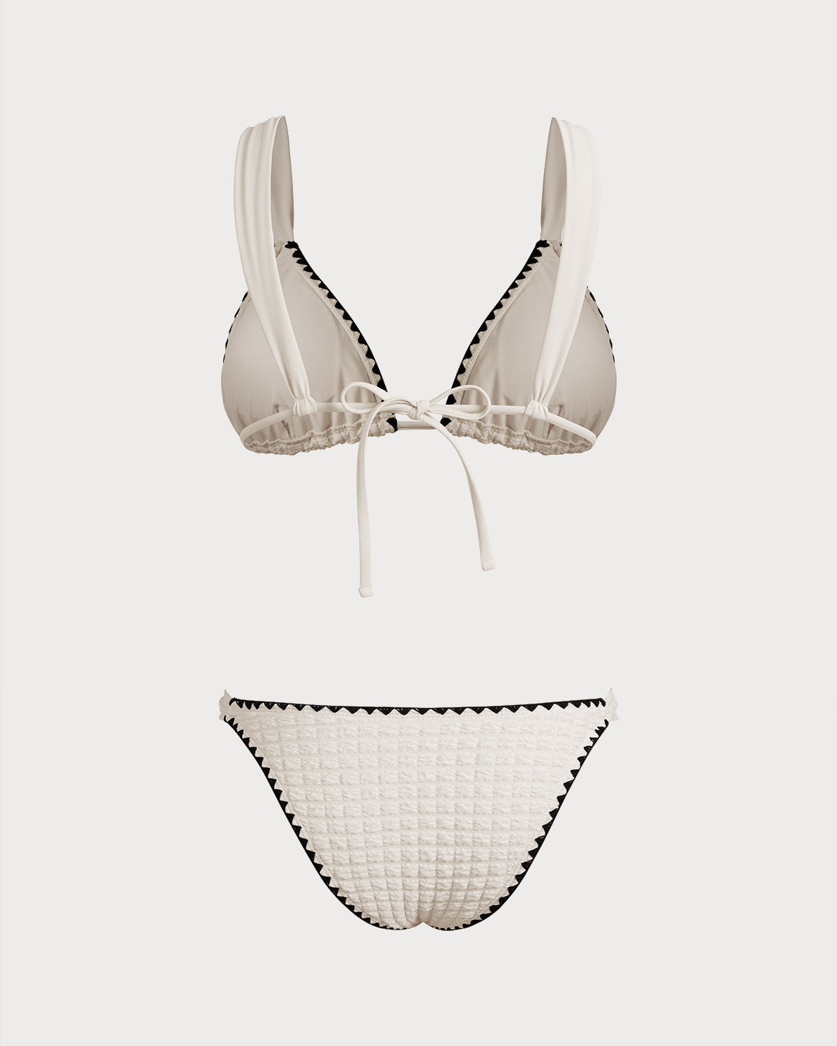 Conjunto de Bikini Blanco con Triángulo Contrastante