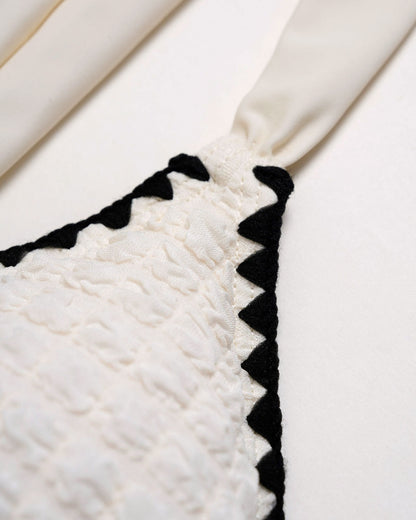 Conjunto de Bikini Blanco con Triángulo Contrastante