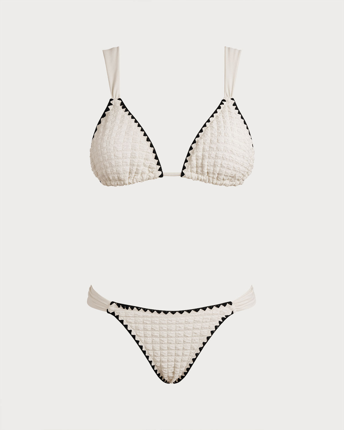 Conjunto de Bikini Blanco con Triángulo Contrastante