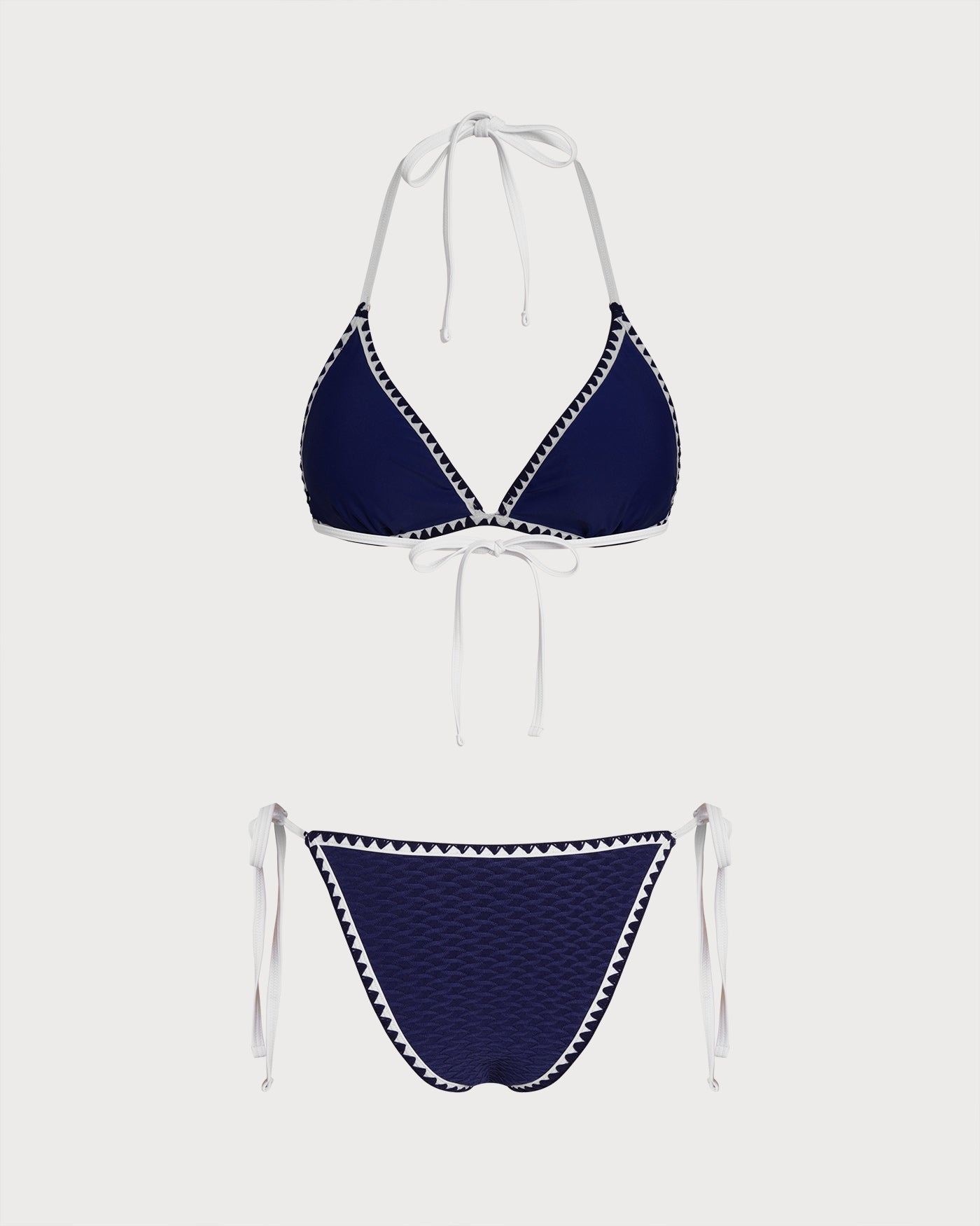 Conjunto de Bikini Triangular con Cuerda Azul