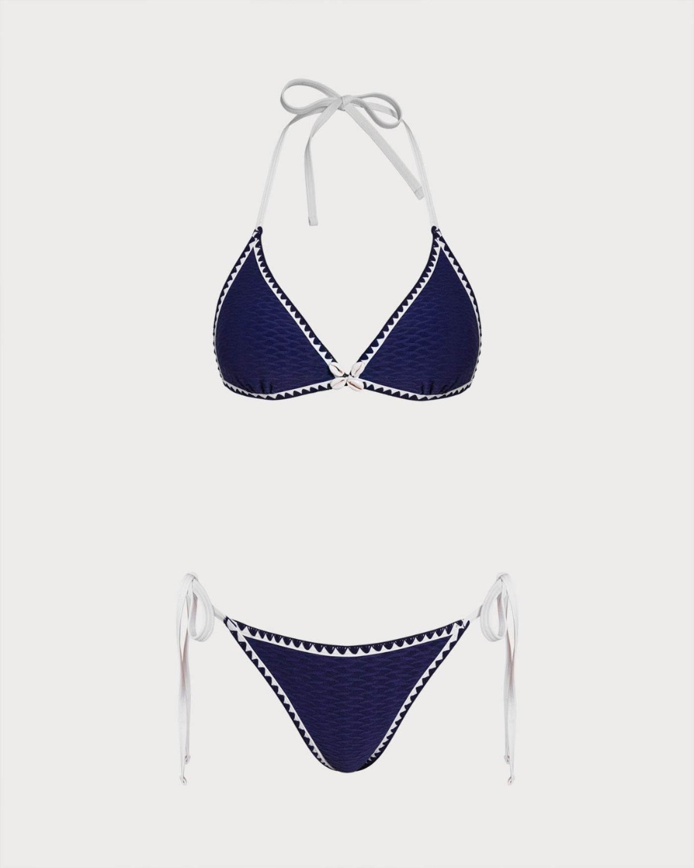 Conjunto de Bikini Triangular con Cuerda Azul