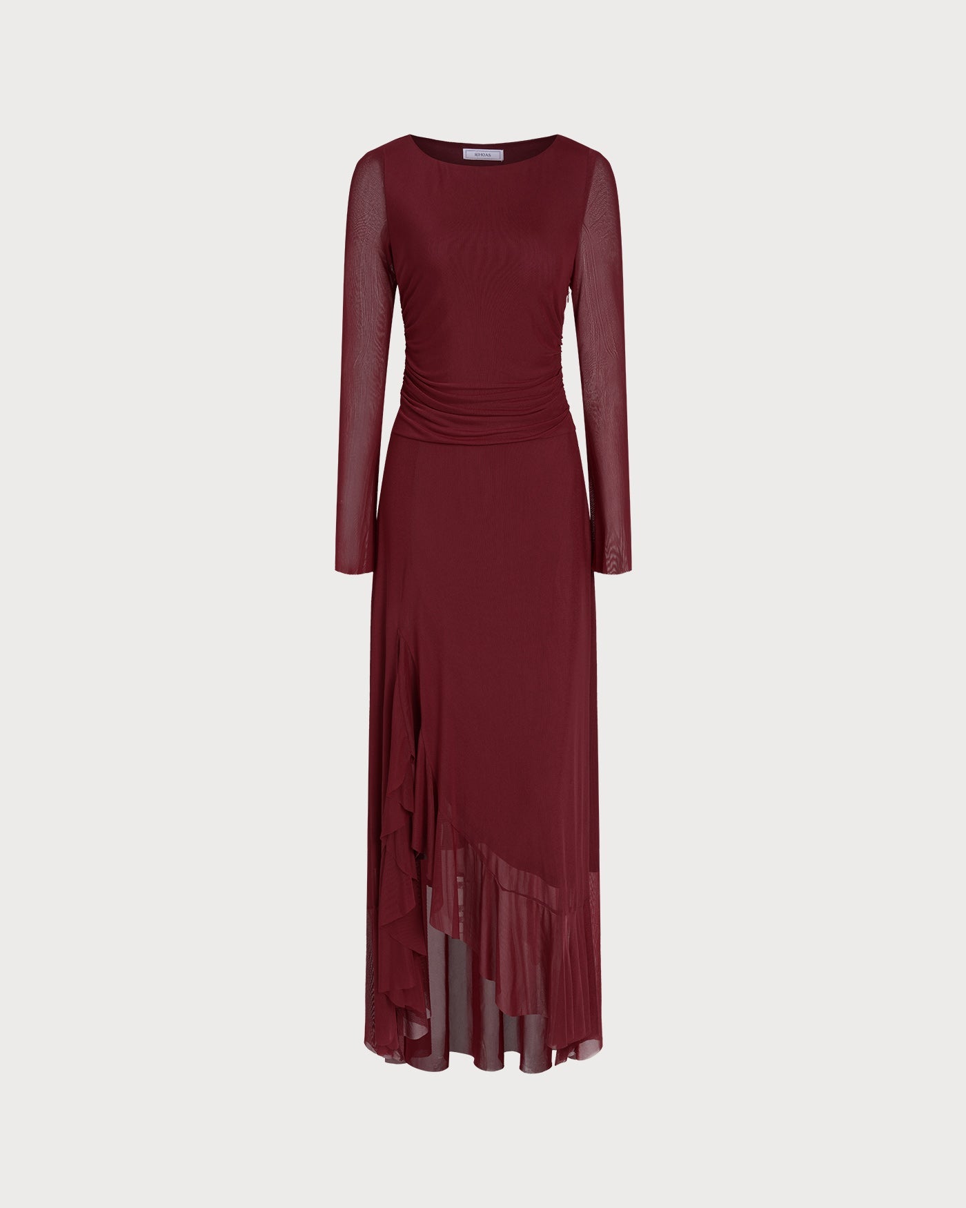 Vestido Maxi de Cuello Barco Rojo