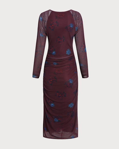 Vestido Midi Floral Violeta