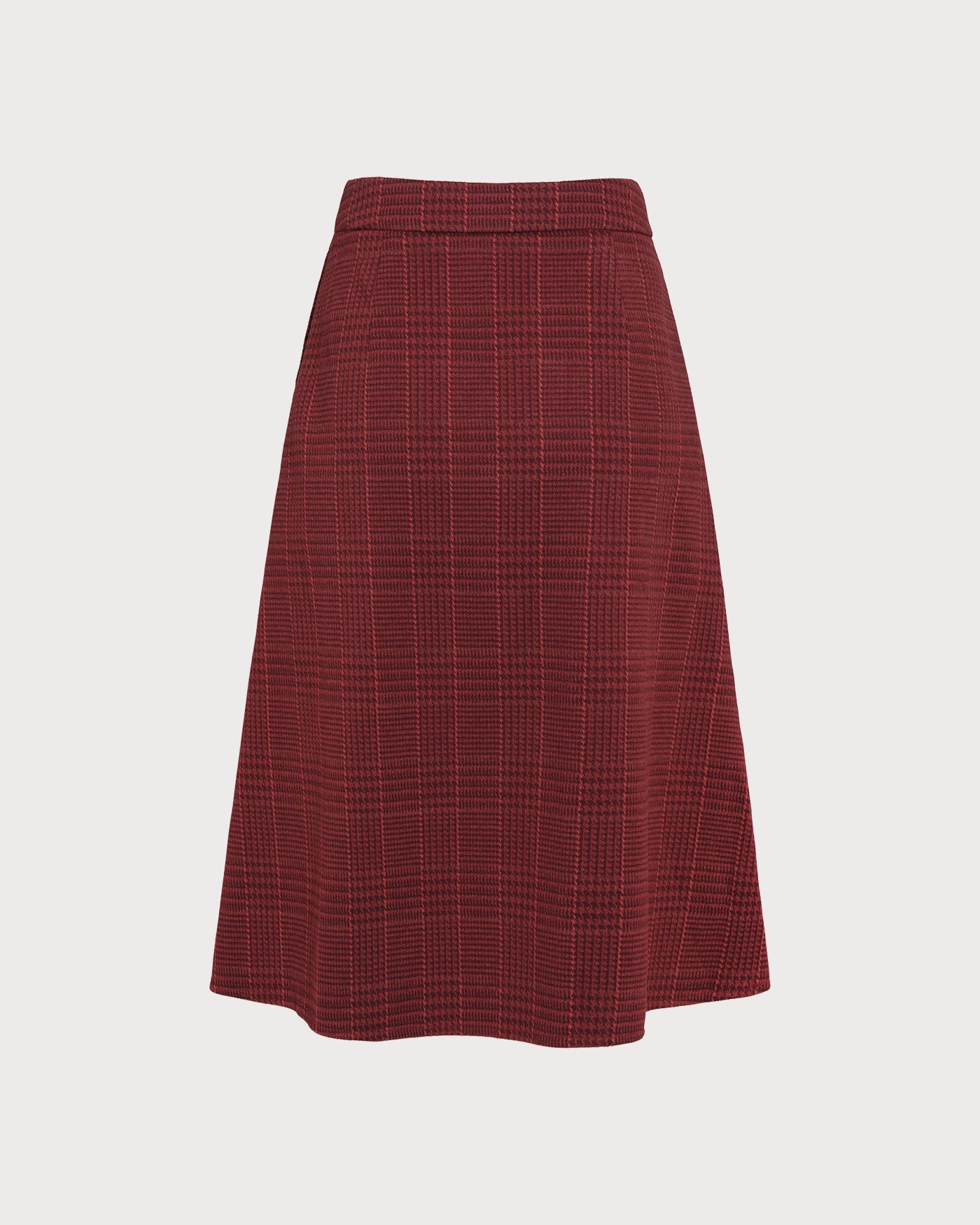 Falda Midi A-Line de Cuadros Rojos