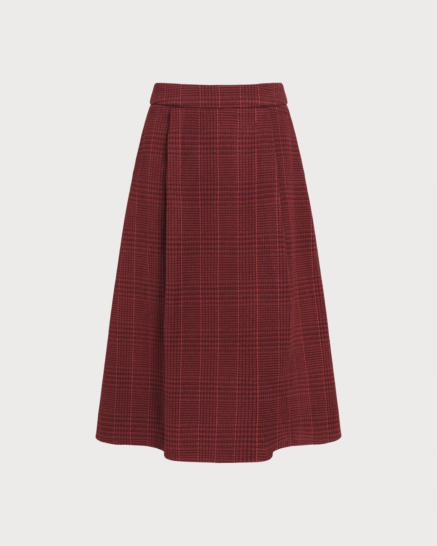 Falda Midi A-Line de Cuadros Rojos