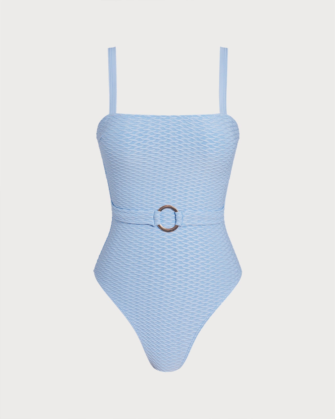 Bañador de Una Pieza Bandeau con O-Ring Azul