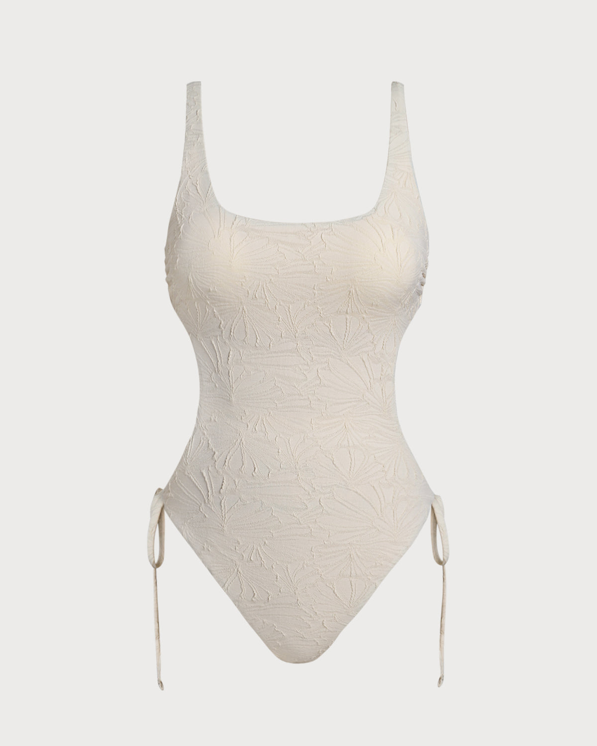 Bañador de Una Pieza Texturizado Off White