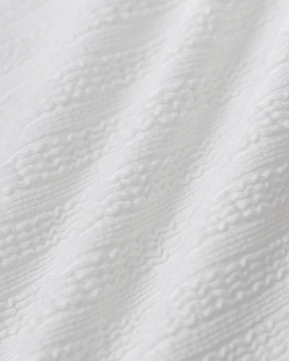 Bralette Blanco Texturizado de Una Pieza para Baño