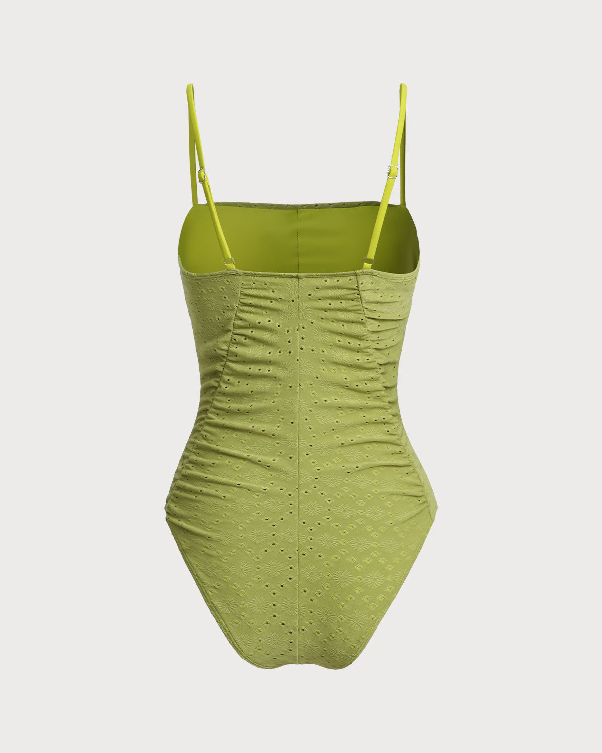 Bralette Verde Jacquard Traje de Baño de Una Pieza
