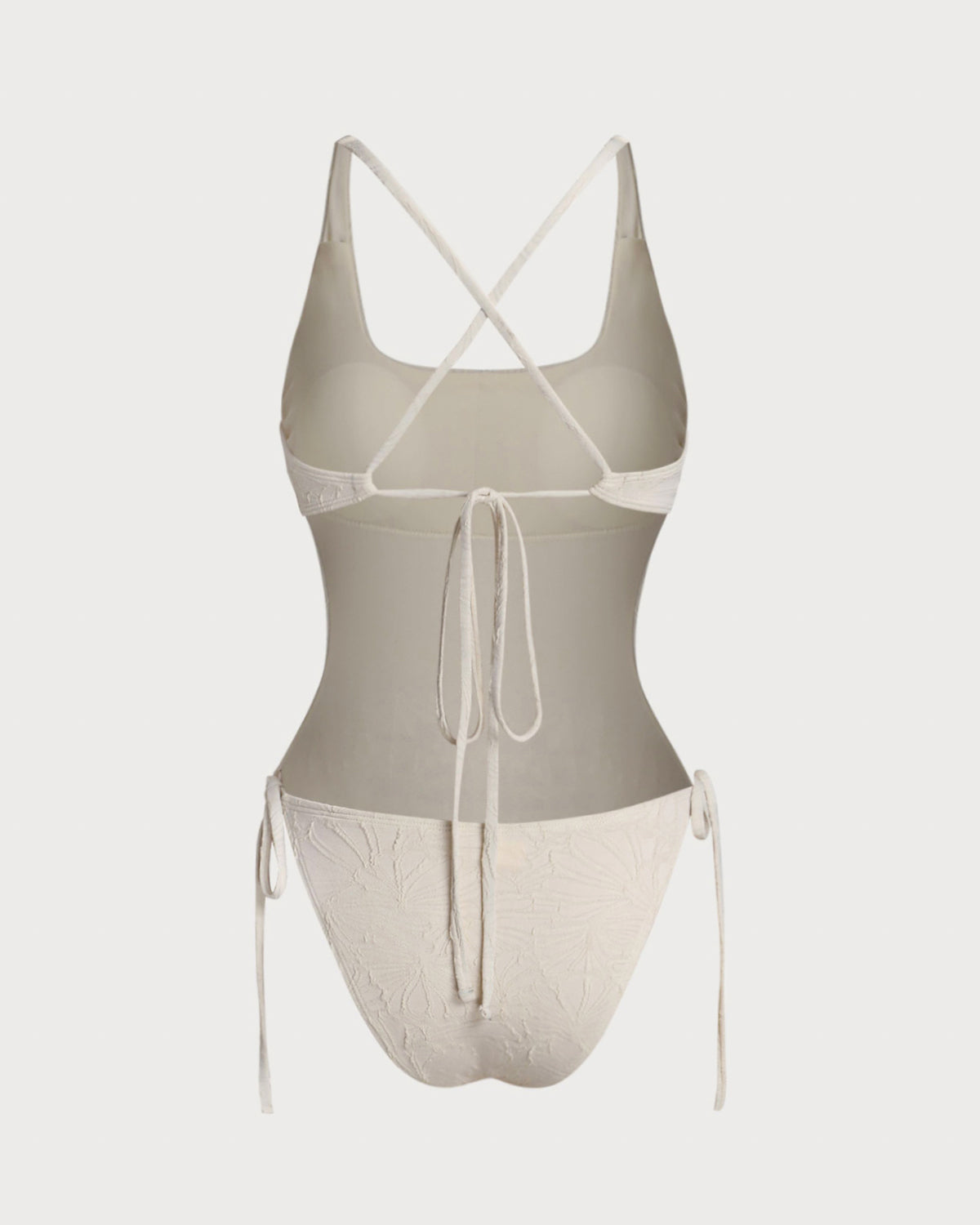 Bañador de Una Pieza Texturizado Off White