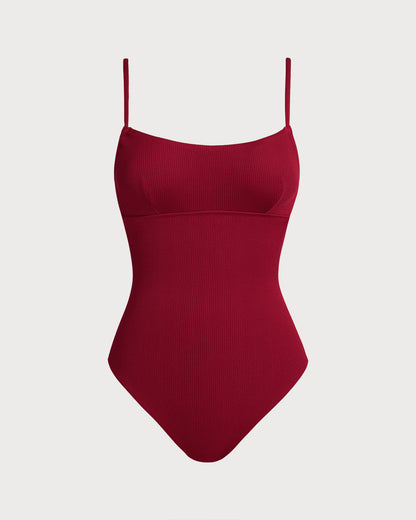 Bralette Rojo X Cruz Traje de Baño de Una Pieza