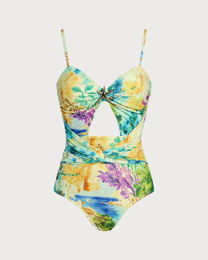 Traje de Baño de Una Pieza Floral Twist
