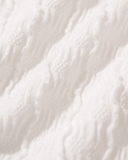 Cuerpo Entero Blanco Texturizado con Corte