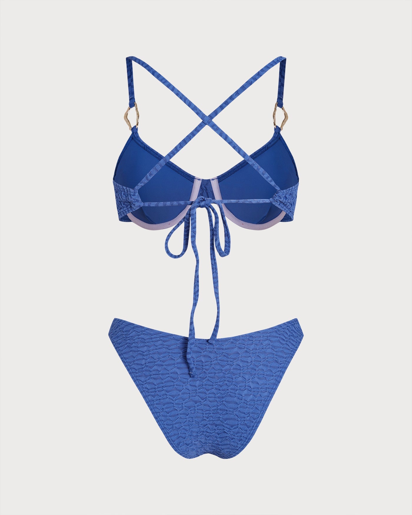 Conjunto de Bikini Texturizado en Azul Claro