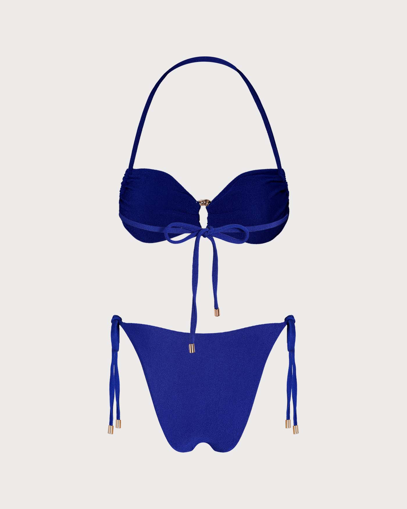 Conjunto de Bikini Bandeau con O-Ring Azul