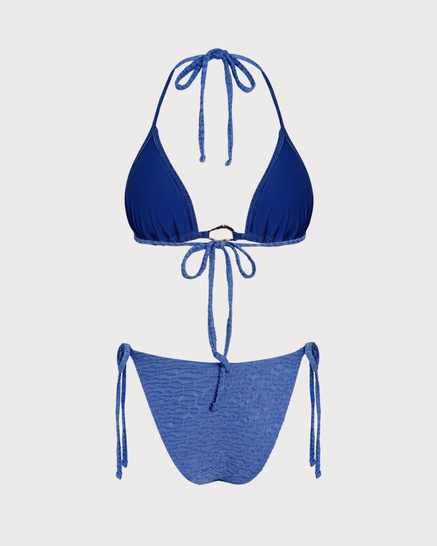 Conjunto de Bikini Triángulo Halter Azul