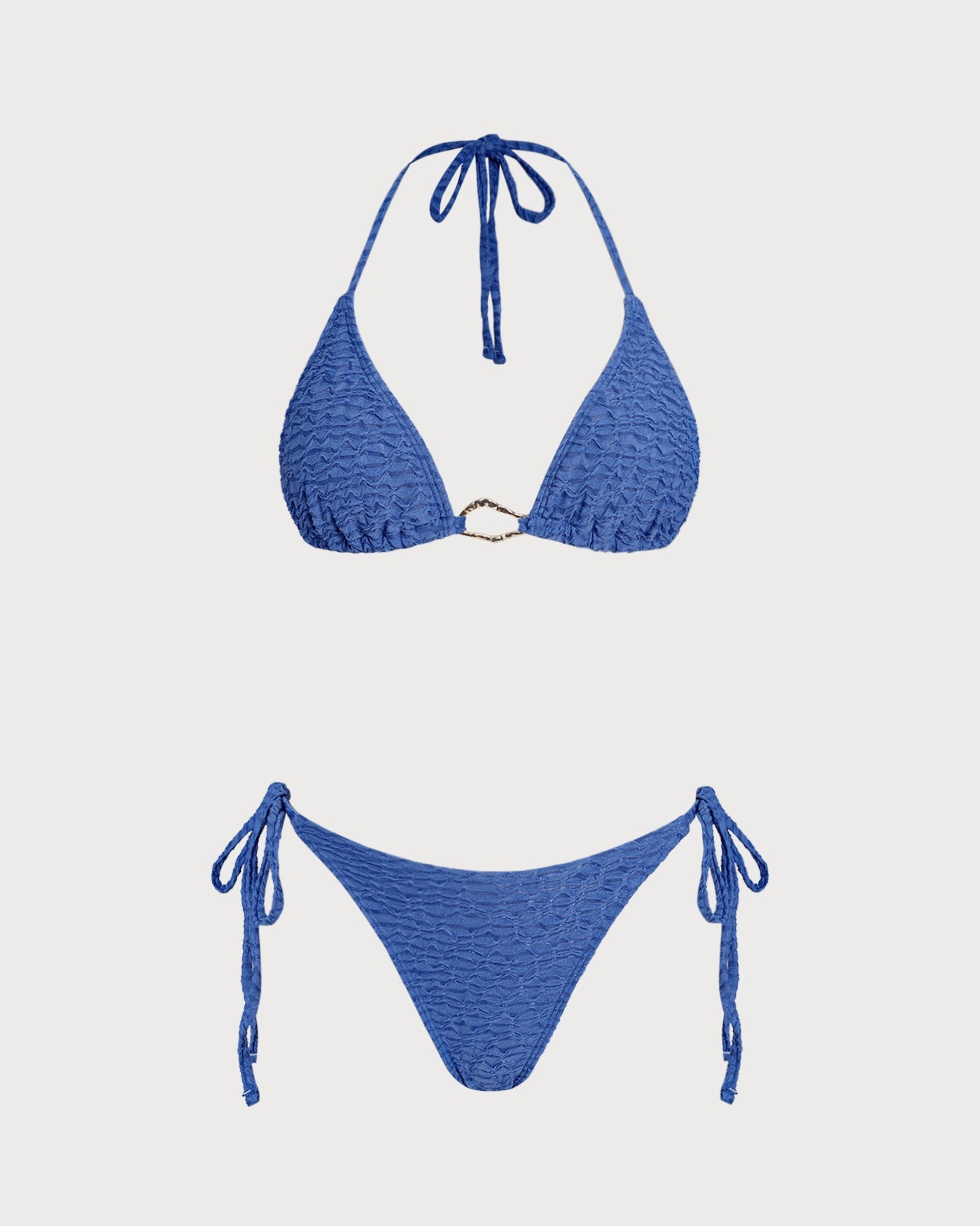 Conjunto de Bikini Triángulo Halter Azul