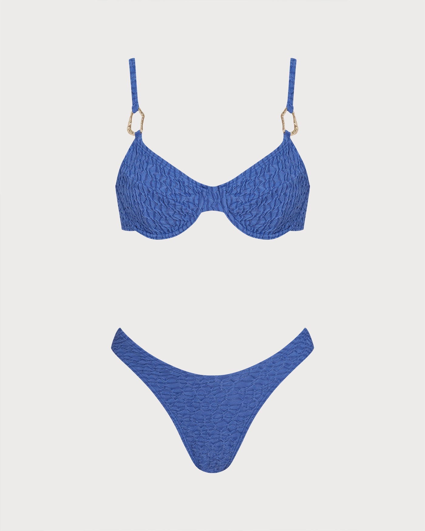 Conjunto de Bikini Texturizado en Azul Claro