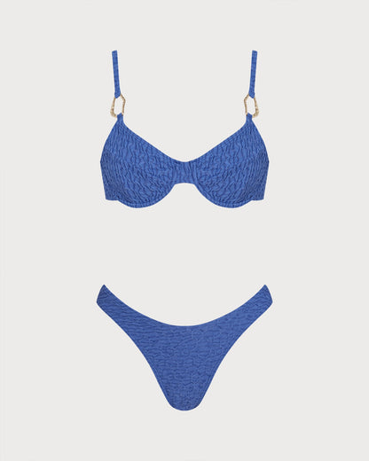 Conjunto de Bikini Texturizado en Azul Claro