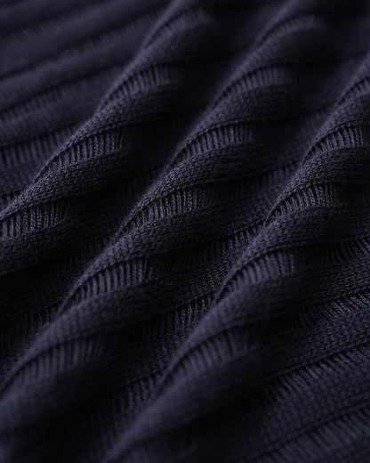 Conjunto de Dos Piezas de Suéter de Punto en Color Marino