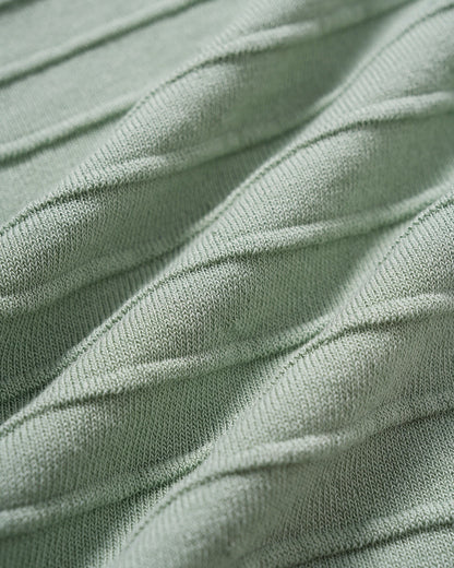 Vestido Suéter de Viscosa Verde con Cuello en V
