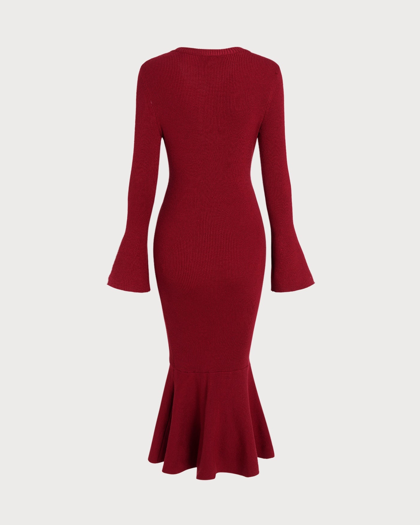 Vestidos de Suéter Sirena Color Rojo Vino