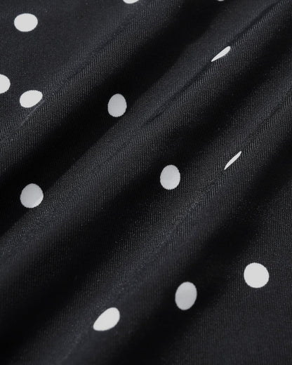 Traje de Baño de Una Pieza con Lunares Negros