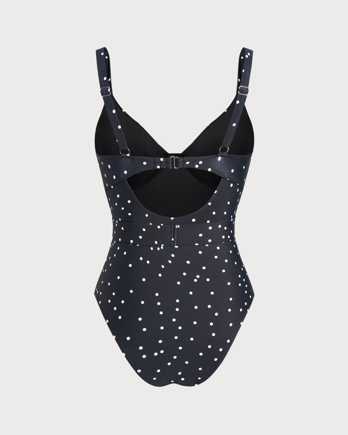Traje de Baño de Una Pieza con Lunares Negros