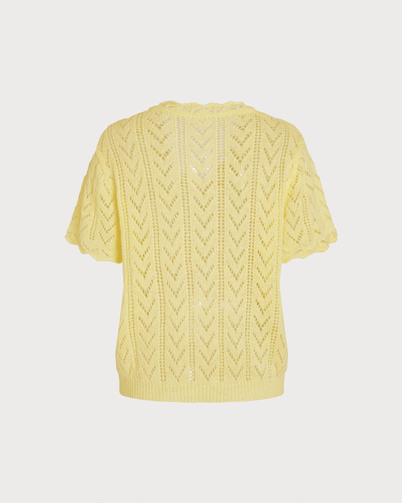 Suéter Texturizado Amarillo con Corte en V